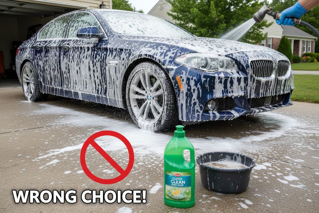 Auto wassen met huishoudelijk afwasmiddel - waarom dit schadelijk is voor je lak